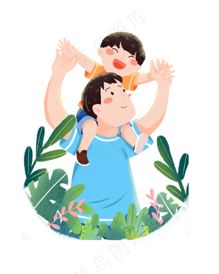 爸爸背儿子父亲节素材(2000X2500(DPI:300))psd模版下载