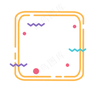 矢量电商促销正方形边框,免抠元素