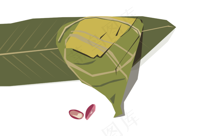 端午节矢量粽子红豆