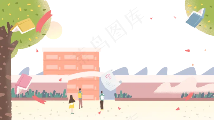 校园主题之毕业季主题手绘边框(1778X1000(DPI:300))psd模版下载