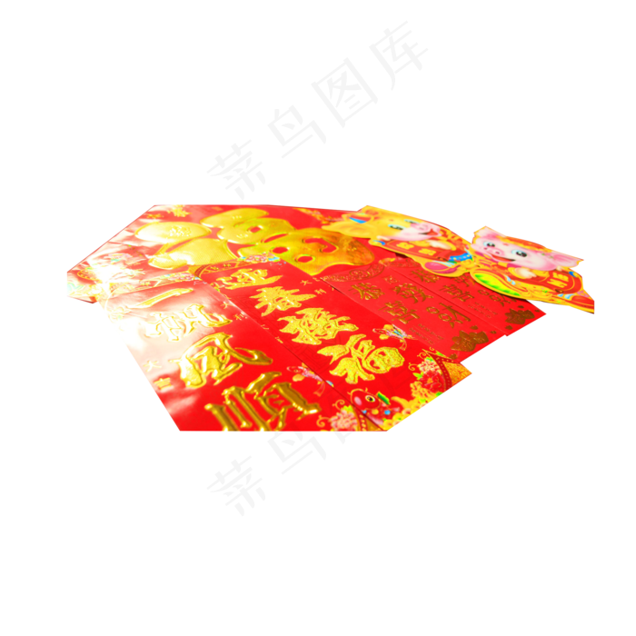 春节喜庆对联实拍免抠(2000*2000px 72 dpi )psd模版下载