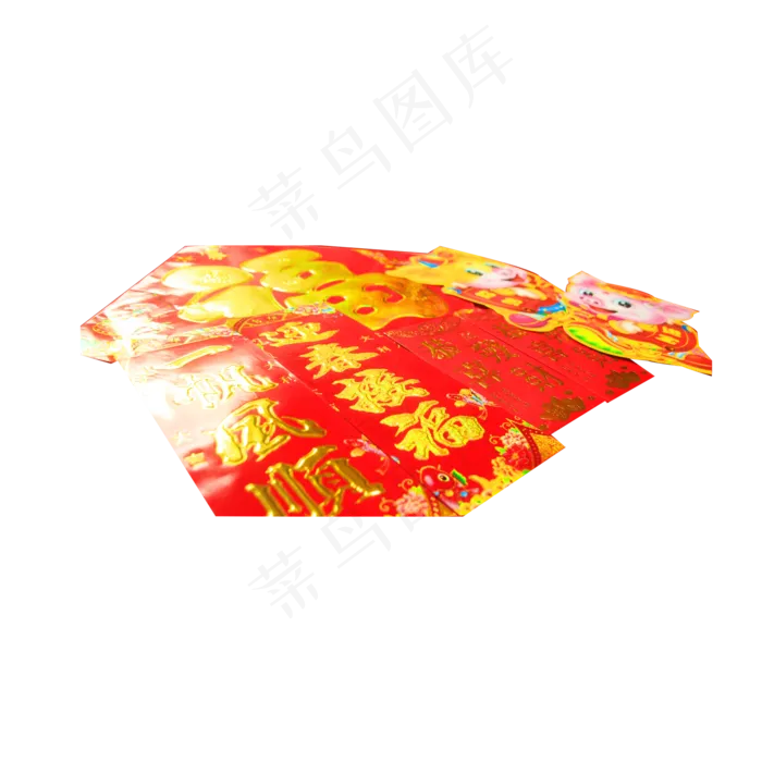 春节喜庆对联实拍免抠(2000*2000px 72 dpi )psd模版下载