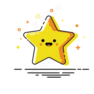mbe风格卡通的星星,免抠元素