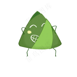 手绘端午节拟人粽子装饰元素