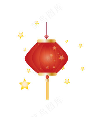 矢量手绘卡通中国灯笼,免抠元素