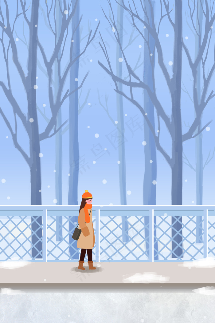 大雪节气大雪纷飞(3545X5315(DPI:300))psd模版下载