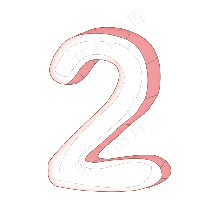 数字2立体艺术字(3000*3000px 	      )psd模版下载