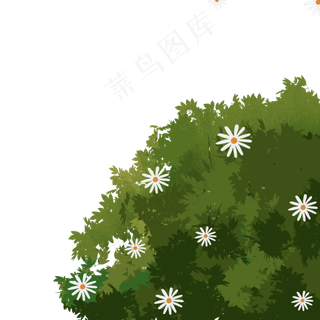 卡通春天灌木丛PNG下载,免抠元素