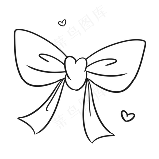 可爱简笔画六一儿童节蝴蝶结,免抠元素