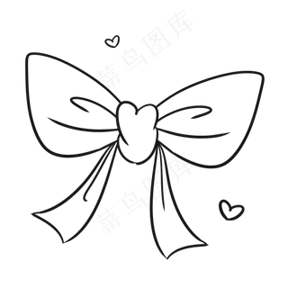 可爱简笔画六一儿童节蝴蝶结,免抠元素