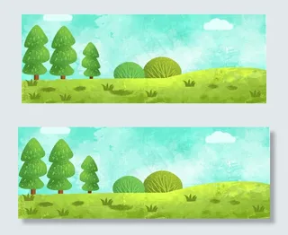 绿色的森林植物和天空