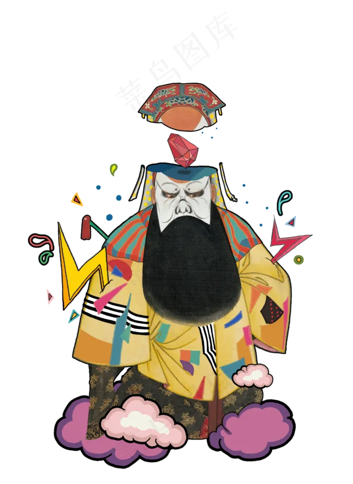 京剧国潮王朝马汉门神名角戏曲中,免抠元素(3000X4104(DPI:350))psd模版下载