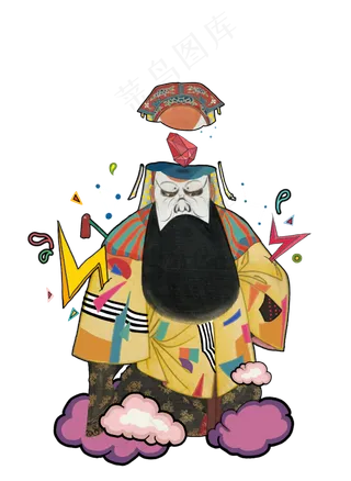 京剧国潮王朝马汉门神名角戏曲中,免抠元素