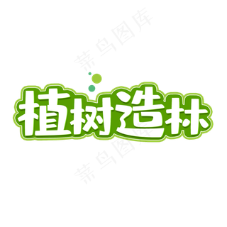 植树节主题植树造林字体设计