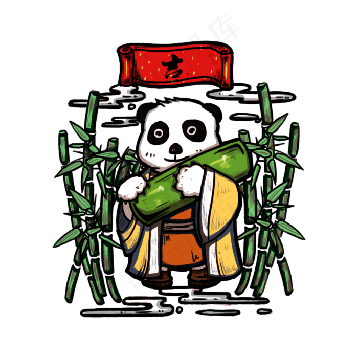 国潮吉祥动物(2362X2362(DPI:300))psd模版下载