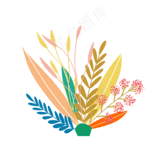 手绘卡通植物花草,免抠元素