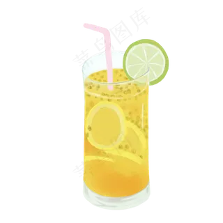 夏天饮品柠檬百香果