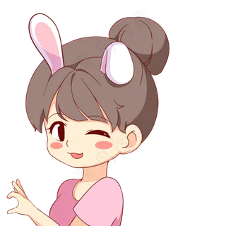 520可爱兔耳比心情侣头像