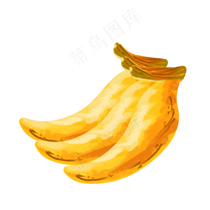 油画风格手绘水果香蕉(2000X2000(DPI:300))psd模版下载