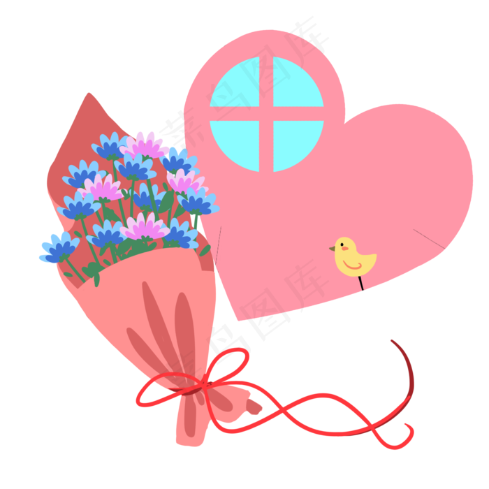 彩色创意花束植物元素