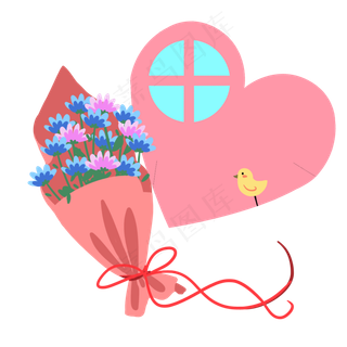 彩色创意花束植物元素