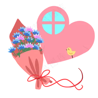 彩色创意花束植物元素