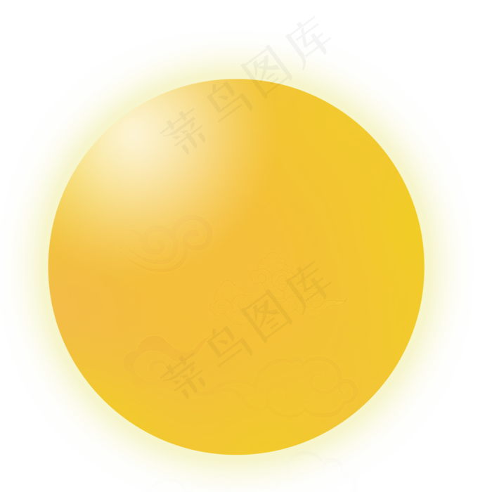 手绘黄色的月亮免抠图(2000X2000(DPI:300))psd模版下载
