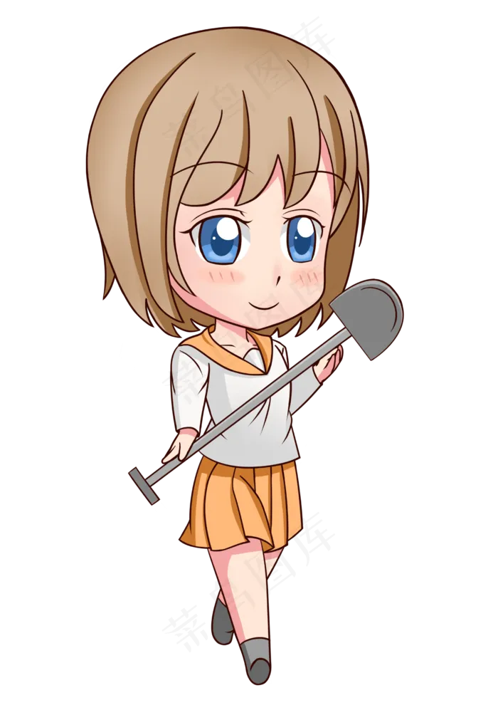 植树节女孩与铁铲(3508X3821(DPI:299))psd模版下载