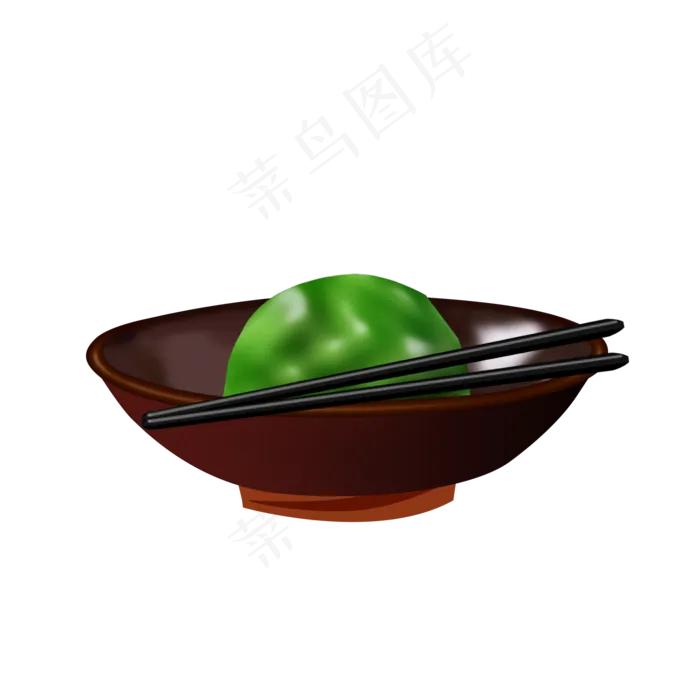 卡通绿色青团免扣