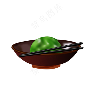 卡通绿色青团免扣