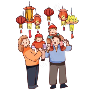 新春元宵节逛庙会猜字谜,免抠元素