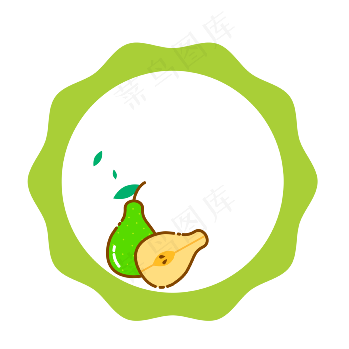 矢量卡通水果梨边框