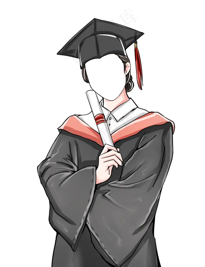 穿学士服的毕业照(2000X2600(DPI:300))psd模版下载