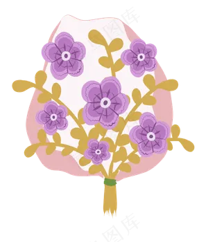 紫色花朵花束
