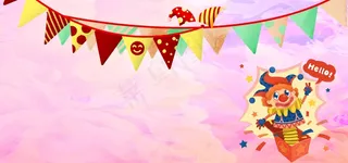 愚人节几何渐变水彩卡通黄banner