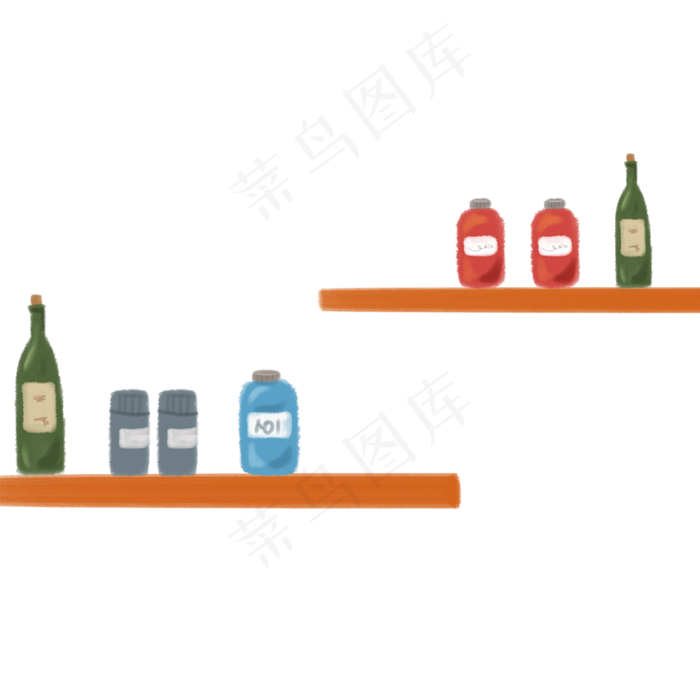 手绘小清新挂柜下载,免抠元素