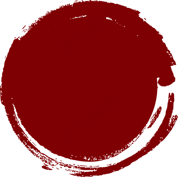 矢量红色圆形印章边框