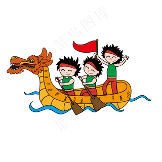 端午节赛龙舟卡通手绘下载