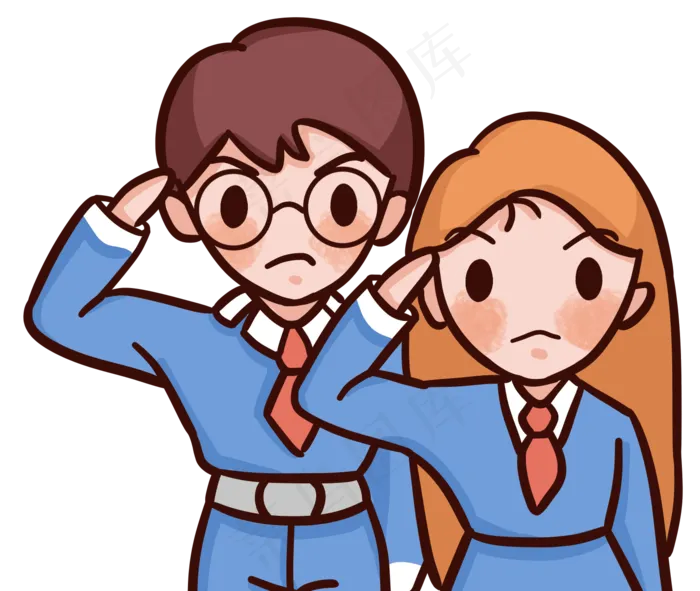 男孩女孩敬礼(1508X1274(DPI:300))psd模版下载