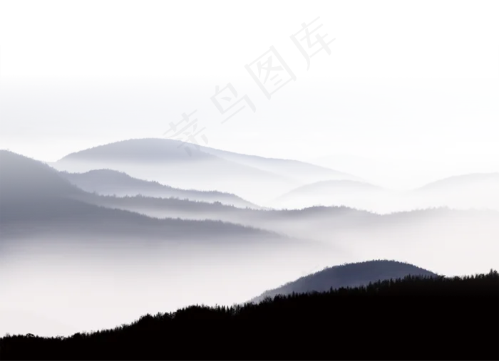 山水画山脉(3425X2480(DPI:150))psd模版下载