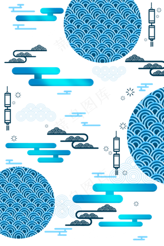 日本风国潮底纹