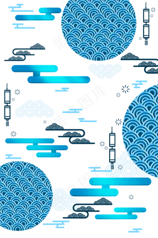 日本风国潮底纹