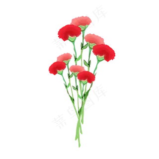 粉红手绘母亲节康乃馨免抠素材