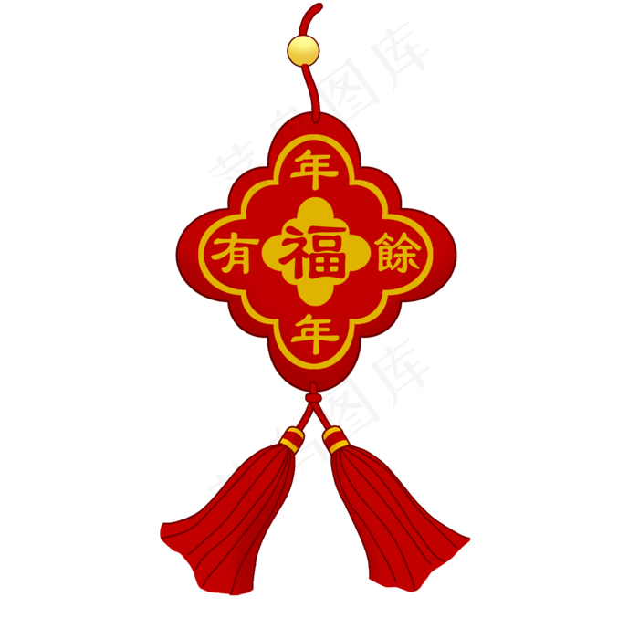 可爱的年年有余中国结,免抠元素(2000X2000(DPI:300))psd模版下载