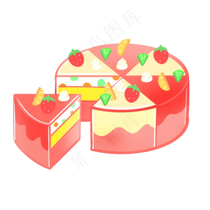 圆形水果蛋糕(3000X3000(DPI:300))psd模版下载