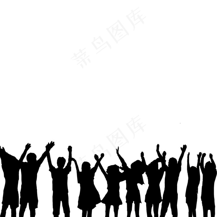 毕业季剪影黑白欢呼(2000X2000(DPI:300))psd模版下载