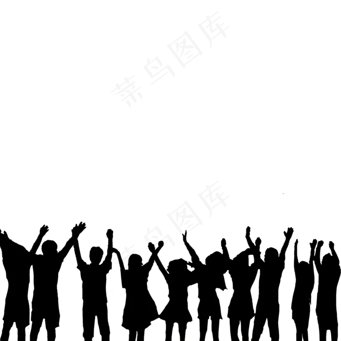 毕业季剪影黑白欢呼(2000X2000(DPI:300))psd模版下载