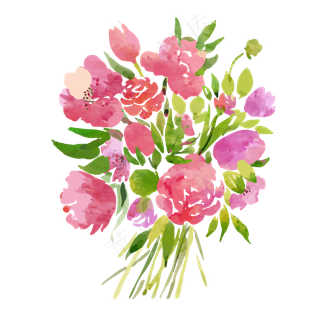 小清新漂亮水彩花朵