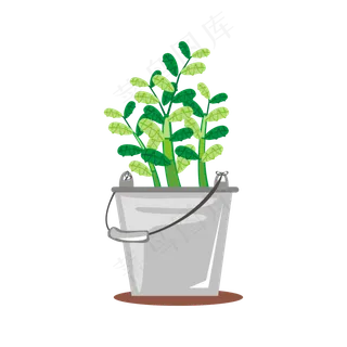 手绘绿植植物盆栽