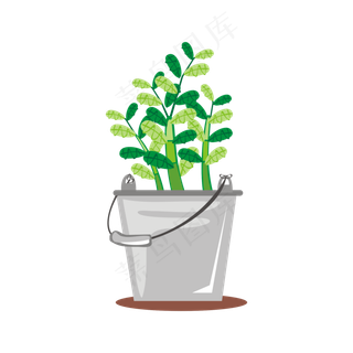 手绘绿植植物盆栽